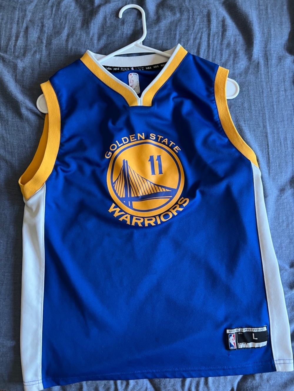 NBA Golden State Warriors Blue and Yellow Klay Thompson jersey